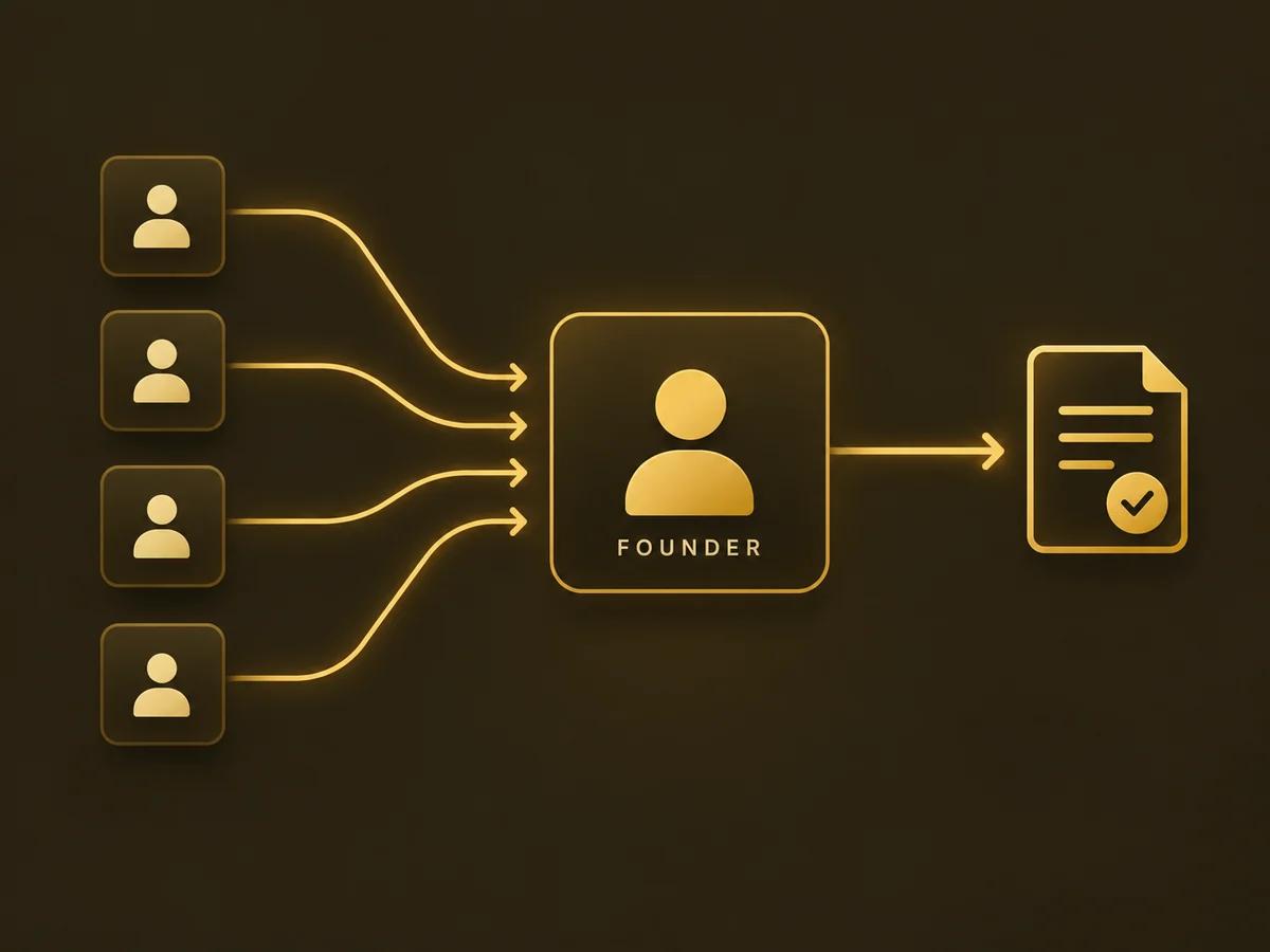 Every new lead flowing through the founder before it becomes a signed contract